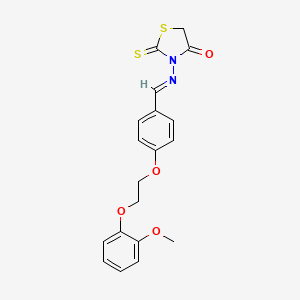molecular formula C19H18N2O4S2 B3917807 3-({4-[2-(2-methoxyphenoxy)ethoxy]benzylidene}amino)-2-thioxo-1,3-thiazolidin-4-one 