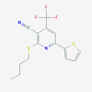 molecular formula C15H13F3N2S2 B391782 2-(Butylsulfanyl)-6-(2-thienyl)-4-(trifluoromethyl)nicotinonitrile CAS No. 340816-55-9