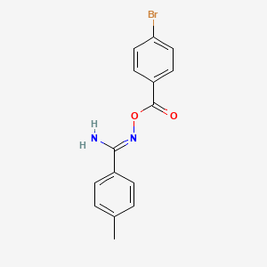 molecular formula C15H13BrN2O2 B3917827 N'-[(4-bromobenzoyl)oxy]-4-methylbenzenecarboximidamide 