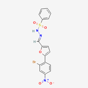 molecular formula C17H12BrN3O5S B3917850 N'-{[5-(2-bromo-4-nitrophenyl)-2-furyl]methylene}benzenesulfonohydrazide 