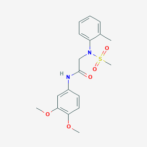 molecular formula C18H22N2O5S B3917857 N~1~-(3,4-dimethoxyphenyl)-N~2~-(2-methylphenyl)-N~2~-(methylsulfonyl)glycinamide 