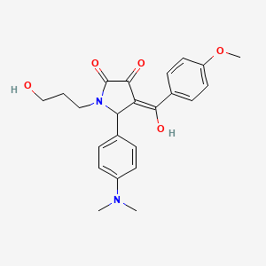 molecular formula C23H26N2O5 B3917858 5-[4-(dimethylamino)phenyl]-3-hydroxy-1-(3-hydroxypropyl)-4-(4-methoxybenzoyl)-1,5-dihydro-2H-pyrrol-2-one CAS No. 6179-23-3