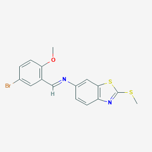 N-(5-bromo-2-methoxybenzylidene)-N-[2-(methylsulfanyl)-1,3-benzothiazol-6-yl]amine