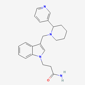 molecular formula C22H26N4O B3917883 3-{3-[(2-pyridin-3-ylpiperidin-1-yl)methyl]-1H-indol-1-yl}propanamide 