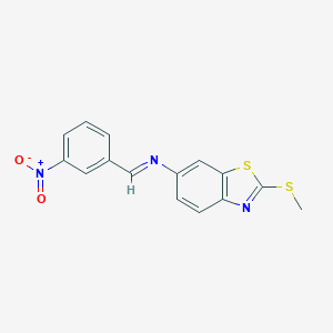 molecular formula C15H11N3O2S2 B391789 6-({3-Nitrobenzylidene}amino)-2-(methylsulfanyl)-1,3-benzothiazole 