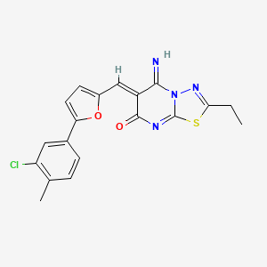 molecular formula C19H15ClN4O2S B3917892 6-{[5-(3-chloro-4-methylphenyl)-2-furyl]methylene}-2-ethyl-5-imino-5,6-dihydro-7H-[1,3,4]thiadiazolo[3,2-a]pyrimidin-7-one 