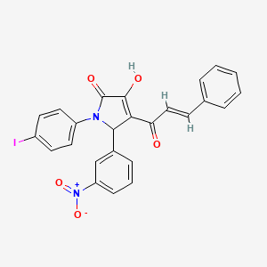 molecular formula C25H17IN2O5 B3917912 4-cinnamoyl-3-hydroxy-1-(4-iodophenyl)-5-(3-nitrophenyl)-1,5-dihydro-2H-pyrrol-2-one 