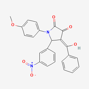 molecular formula C24H18N2O6 B3917919 4-benzoyl-3-hydroxy-1-(4-methoxyphenyl)-5-(3-nitrophenyl)-1,5-dihydro-2H-pyrrol-2-one 
