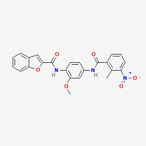 molecular formula C24H19N3O6 B3917925 N-{2-methoxy-4-[(2-methyl-3-nitrobenzoyl)amino]phenyl}-1-benzofuran-2-carboxamide 