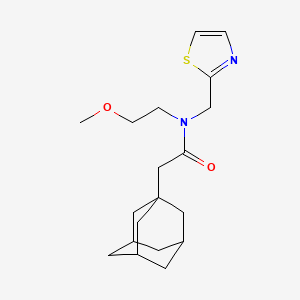 2-(1-adamantyl)-N-(2-methoxyethyl)-N-(1,3-thiazol-2-ylmethyl)acetamide