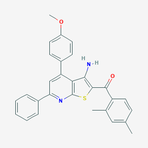 [3-Amino-4-(4-methoxyphenyl)-6-phenylthieno[2,3-b]pyridin-2-yl](2,4-dimethylphenyl)methanone