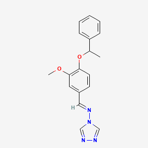 molecular formula C18H18N4O2 B3917977 N-[3-methoxy-4-(1-phenylethoxy)benzylidene]-4H-1,2,4-triazol-4-amine 