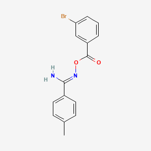 molecular formula C15H13BrN2O2 B3917985 N'-[(3-bromobenzoyl)oxy]-4-methylbenzenecarboximidamide 