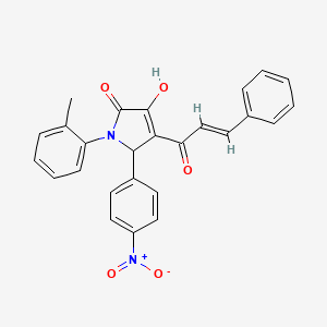 molecular formula C26H20N2O5 B3917987 4-cinnamoyl-3-hydroxy-1-(2-methylphenyl)-5-(4-nitrophenyl)-1,5-dihydro-2H-pyrrol-2-one 