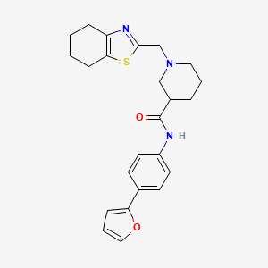 molecular formula C24H27N3O2S B3918003 N-[4-(2-furyl)phenyl]-1-(4,5,6,7-tetrahydro-1,3-benzothiazol-2-ylmethyl)-3-piperidinecarboxamide 
