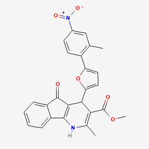 molecular formula C26H20N2O6 B3918006 methyl 2-methyl-4-[5-(2-methyl-4-nitrophenyl)-2-furyl]-5-oxo-4,5-dihydro-1H-indeno[1,2-b]pyridine-3-carboxylate 
