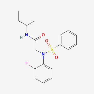 molecular formula C18H21FN2O3S B3918010 N~1~-(sec-butyl)-N~2~-(2-fluorophenyl)-N~2~-(phenylsulfonyl)glycinamide 