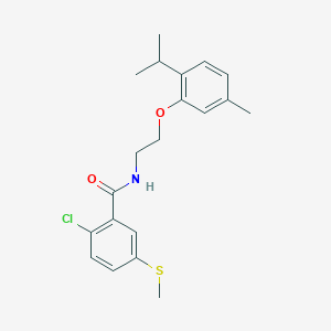 molecular formula C20H24ClNO2S B391803 2-chloro-N-[2-(2-isopropyl-5-methylphenoxy)ethyl]-5-(methylthio)benzamide 