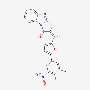 molecular formula C22H15N3O4S B3918047 2-{[5-(3,4-dimethyl-5-nitrophenyl)-2-furyl]methylene}[1,3]thiazolo[3,2-a]benzimidazol-3(2H)-one 