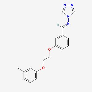 molecular formula C18H18N4O2 B3918057 N-{3-[2-(3-methylphenoxy)ethoxy]benzylidene}-4H-1,2,4-triazol-4-amine 