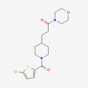 molecular formula C17H23ClN2O3S B3918078 4-(3-{1-[(5-chloro-2-thienyl)carbonyl]-4-piperidinyl}propanoyl)morpholine 