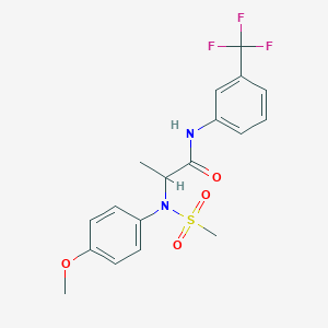 molecular formula C18H19F3N2O4S B3918099 N~2~-(4-methoxyphenyl)-N~2~-(methylsulfonyl)-N~1~-[3-(trifluoromethyl)phenyl]alaninamide 