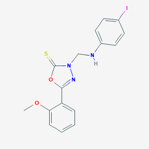 3-[(4-iodoanilino)methyl]-5-(2-methoxyphenyl)-1,3,4-oxadiazole-2(3H)-thione
