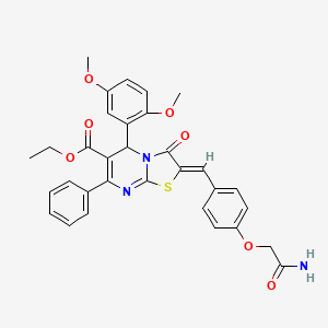 molecular formula C32H29N3O7S B3918110 ethyl 2-[4-(2-amino-2-oxoethoxy)benzylidene]-5-(2,5-dimethoxyphenyl)-3-oxo-7-phenyl-2,3-dihydro-5H-[1,3]thiazolo[3,2-a]pyrimidine-6-carboxylate 