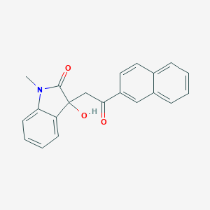 molecular formula C21H17NO3 B391812 3-hydroxy-1-methyl-3-[2-(2-naphthyl)-2-oxoethyl]-1,3-dihydro-2H-indol-2-one 