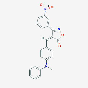 molecular formula C23H17N3O4 B391816 3-{3-nitrophenyl}-4-[4-(methylanilino)benzylidene]-5(4H)-isoxazolone 