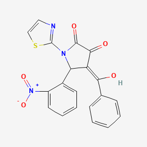 molecular formula C20H13N3O5S B3918163 4-benzoyl-3-hydroxy-5-(2-nitrophenyl)-1-(1,3-thiazol-2-yl)-1,5-dihydro-2H-pyrrol-2-one 
