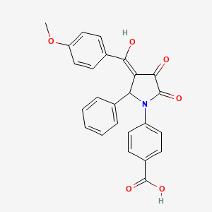 molecular formula C25H19NO6 B3918176 4-[3-hydroxy-4-(4-methoxybenzoyl)-2-oxo-5-phenyl-2,5-dihydro-1H-pyrrol-1-yl]benzoic acid 