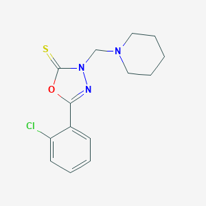 molecular formula C14H16ClN3OS B391818 1,3,4-Oxadiazole-2(3H)-thione, 5-(2-chlorophenyl)-3-(1-piperidylmethyl)- 