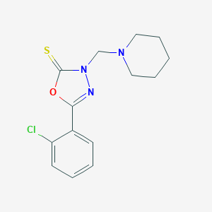 1,3,4-Oxadiazole-2(3H)-thione, 5-(2-chlorophenyl)-3-(1-piperidylmethyl)-