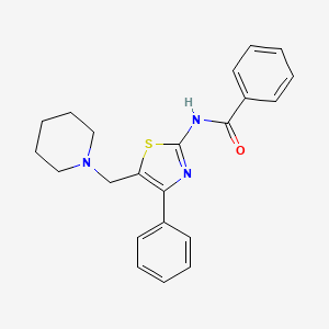 molecular formula C22H23N3OS B3918186 N-[4-phenyl-5-(1-piperidinylmethyl)-1,3-thiazol-2-yl]benzamide 