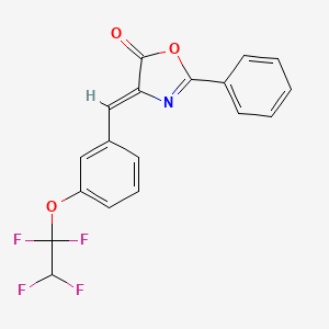molecular formula C18H11F4NO3 B3918198 2-phenyl-4-[3-(1,1,2,2-tetrafluoroethoxy)benzylidene]-1,3-oxazol-5(4H)-one 