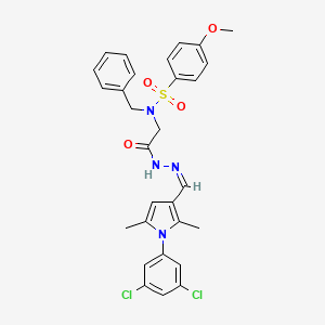 molecular formula C29H28Cl2N4O4S B3918204 N-benzyl-N-[2-(2-{[1-(3,5-dichlorophenyl)-2,5-dimethyl-1H-pyrrol-3-yl]methylene}hydrazino)-2-oxoethyl]-4-methoxybenzenesulfonamide 