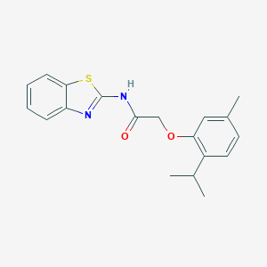 molecular formula C19H20N2O2S B391821 N-(1,3-benzothiazol-2-yl)-2-(2-isopropyl-5-methylphenoxy)acetamide 