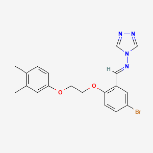 molecular formula C19H19BrN4O2 B3918210 N-{5-bromo-2-[2-(3,4-dimethylphenoxy)ethoxy]benzylidene}-4H-1,2,4-triazol-4-amine 