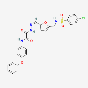 molecular formula C26H21ClN4O6S B3918218 2-(2-{[5-({[(4-chlorophenyl)sulfonyl]amino}methyl)-2-furyl]methylene}hydrazino)-2-oxo-N-(4-phenoxyphenyl)acetamide 