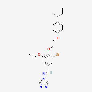 molecular formula C23H27BrN4O3 B3918224 N-{3-bromo-4-[2-(4-sec-butylphenoxy)ethoxy]-5-ethoxybenzylidene}-4H-1,2,4-triazol-4-amine 