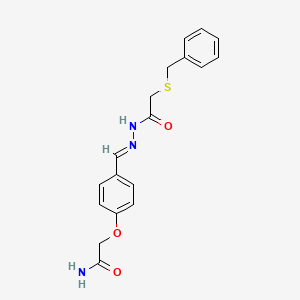 molecular formula C18H19N3O3S B3918228 2-(4-{2-[(benzylthio)acetyl]carbonohydrazonoyl}phenoxy)acetamide 
