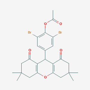 2,6-dibromo-4-(3,3,6,6-tetramethyl-1,8-dioxo-2,3,4,5,6,7,8,9-octahydro-1H-xanthen-9-yl)phenyl acetate