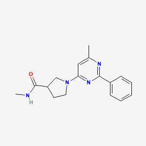 molecular formula C17H20N4O B3918255 N-methyl-1-(6-methyl-2-phenylpyrimidin-4-yl)pyrrolidine-3-carboxamide 