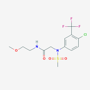 molecular formula C13H16ClF3N2O4S B3918262 N~2~-[4-chloro-3-(trifluoromethyl)phenyl]-N~1~-(2-methoxyethyl)-N~2~-(methylsulfonyl)glycinamide 