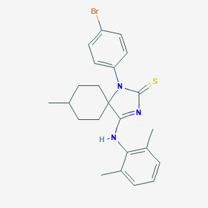 molecular formula C23H26BrN3S B391829 1-(4-Bromophenyl)-4-[(2,6-dimethylphenyl)imino]-8-methyl-1,3-diazaspiro[4.5]decane-2-thione 