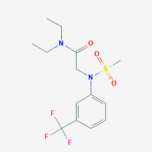 molecular formula C14H19F3N2O3S B3918303 N~1~,N~1~-diethyl-N~2~-(methylsulfonyl)-N~2~-[3-(trifluoromethyl)phenyl]glycinamide 
