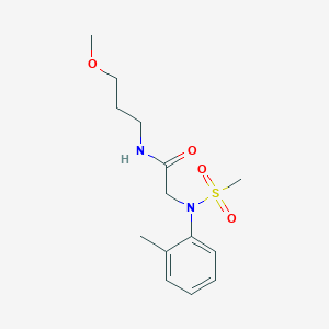 molecular formula C14H22N2O4S B3918309 N~1~-(3-methoxypropyl)-N~2~-(2-methylphenyl)-N~2~-(methylsulfonyl)glycinamide 