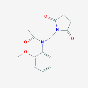 molecular formula C14H16N2O4 B391831 N-[(2,5-dioxopyrrolidin-1-yl)methyl]-N-(2-methoxyphenyl)acetamide CAS No. 330561-59-6