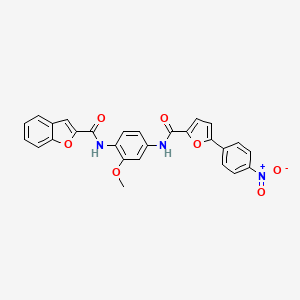 molecular formula C27H19N3O7 B3918312 N-(2-methoxy-4-{[5-(4-nitrophenyl)-2-furoyl]amino}phenyl)-1-benzofuran-2-carboxamide 